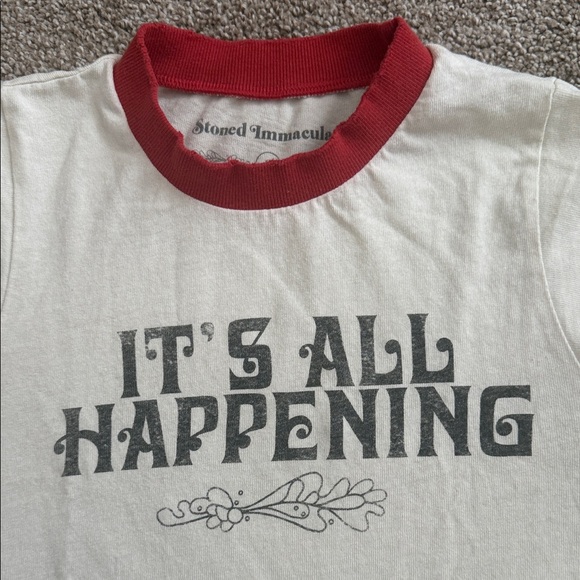 Stoned Immaculate White and Red Short Sleeve Tee - Picture 2 of 4